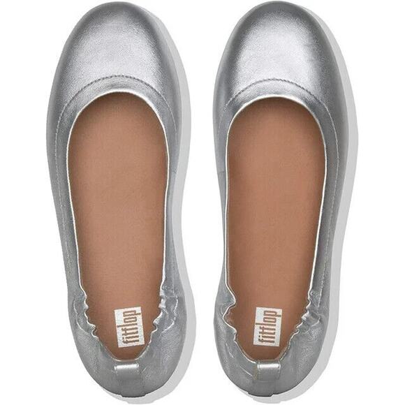 FitFlop Women's Allegro Ballerinas Ballet Flats, Silver Size 8.5M - Picture 5 of 8